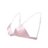 Classic Wireless Sexy Silk Triangle Bra Dark Teal S