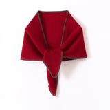 Contrast Trim Cashmere Triangle Scarf Cashmere Bandana Neck Wrap Red L