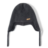 Womens Cute Pure Cashmere Beanie Hat Cashmere Knit Earflap Cap Dark Gary M