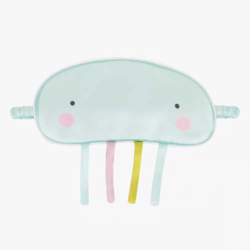 Cute Kids Silk Eye Mask Cartoon Animal and Fruit Designs Silk Sleep Mask Pale Aqua S