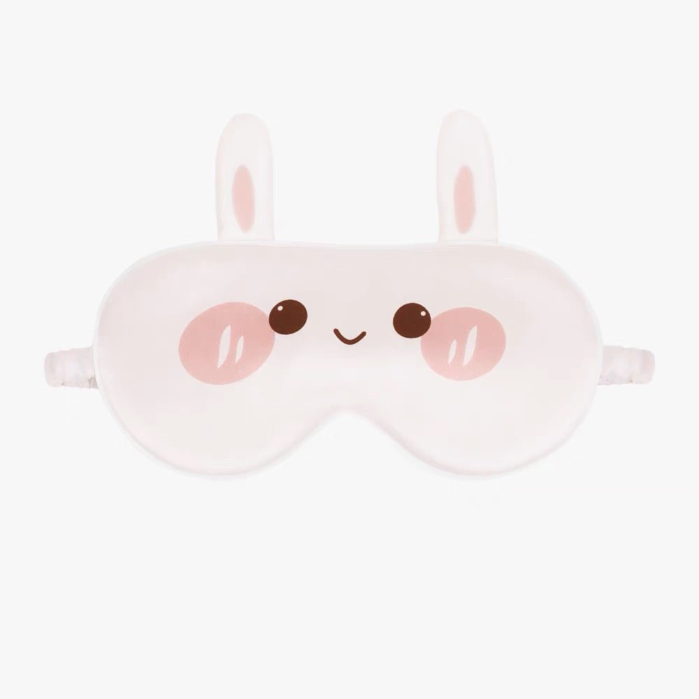 Cute Kids Silk Eye Mask Cartoon Animal and Fruit Designs Silk Sleep Mask Soft Pink S