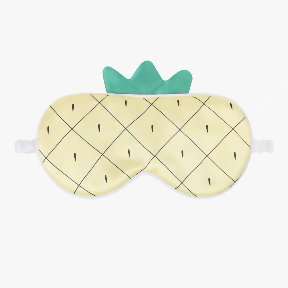 Cute Kids Silk Eye Mask Cartoon Animal and Fruit Designs Silk Sleep Mask Pale Yellow S