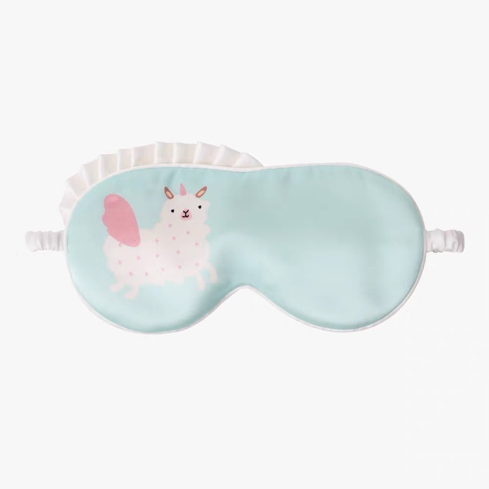 Cute Kids Silk Eye Mask Cartoon Animal and Fruit Designs Silk Sleep Mask Dusty Teal S