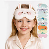 Cute Kids Silk Eye Mask Cartoon Animal and Fruit Designs Silk Sleep Mask Mint Green S