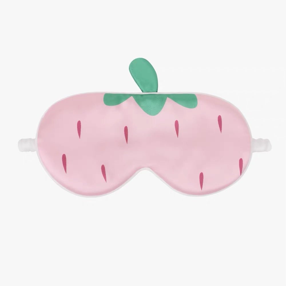 Cute Kids Silk Eye Mask Cartoon Animal and Fruit Designs Silk Sleep Mask Light Pink S