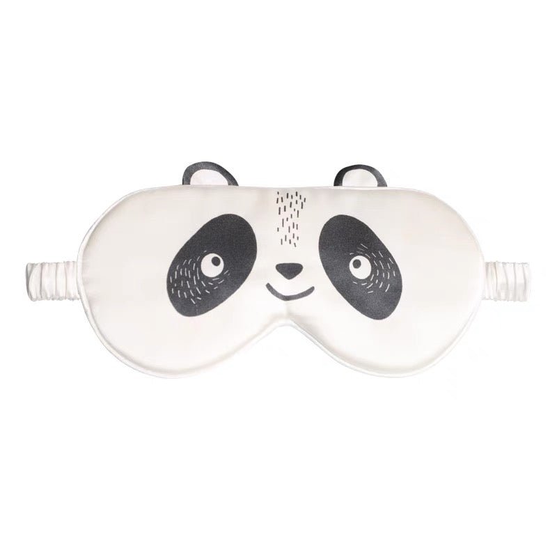 Cute Kids Silk Eye Mask Fun Educational Science Printed Silk Sleep Eye Mask White S