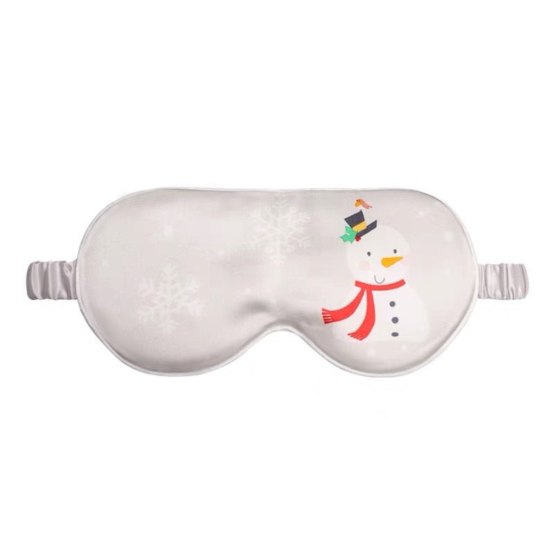 Cute Kids Silk Eye Mask Fun Educational Science Printed Silk Sleep Eye Mask Pearl White S