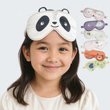 Cute Kids Silk Eye Mask Fun Educational Science Printed Silk Sleep Eye Mask White S