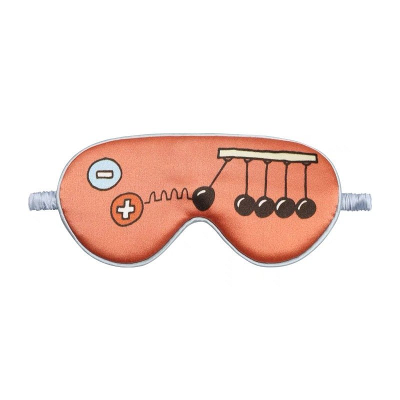 Cute Kids Silk Eye Mask Fun Educational Science Printed Silk Sleep Eye Mask Burnt Orange S