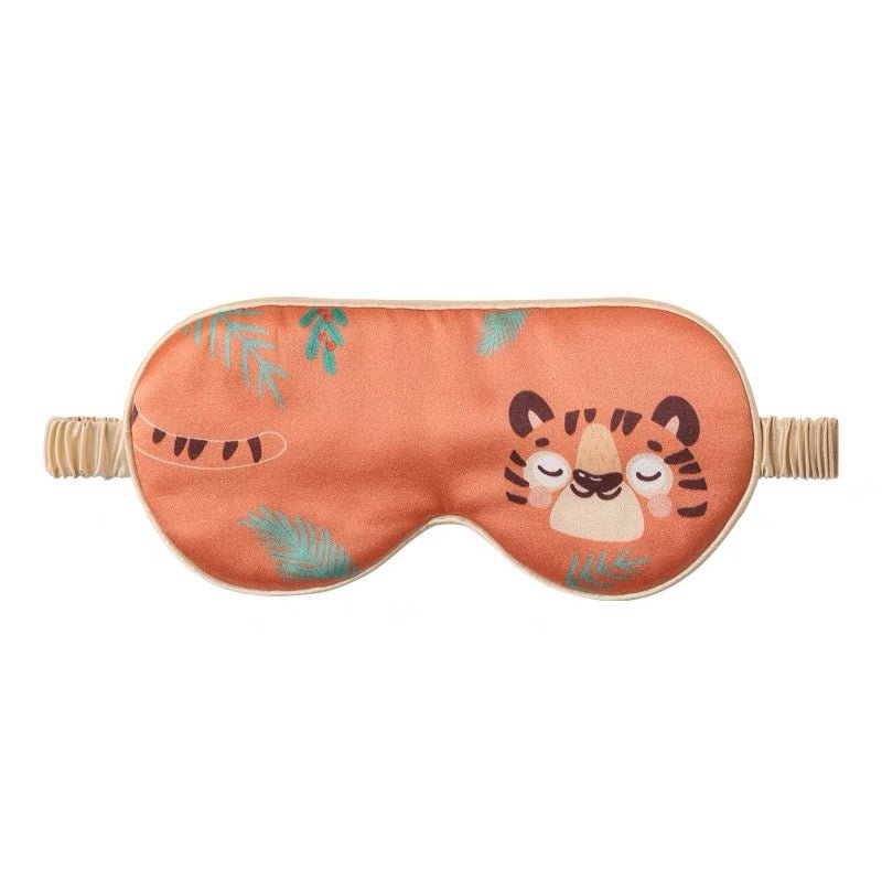 Cute Kids Silk Eye Mask Fun Educational Science Printed Silk Sleep Eye Mask Rusty Apricot S