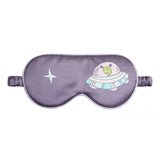 Cute Kids Silk Eye Mask Fun Educational Science Printed Silk Sleep Eye Mask Deep Purple S