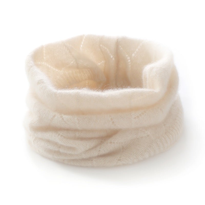 Diamond Knit Cashmere Neck Warmer Cashmere Snood Cashmere Neck Gaiter Beige M