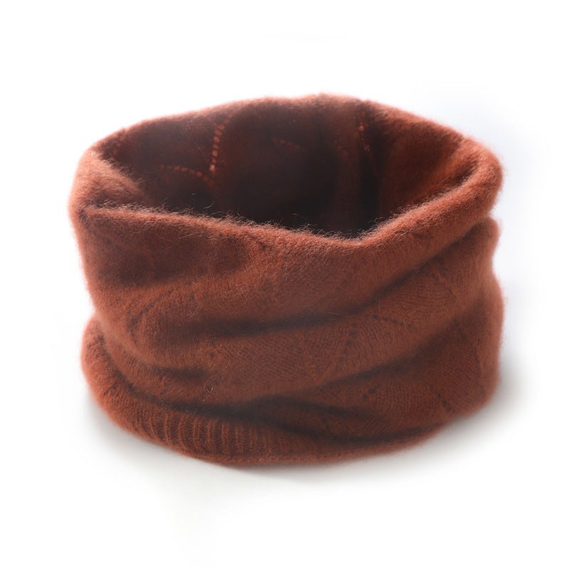 Diamond Knit Cashmere Neck Warmer Cashmere Snood Cashmere Neck Gaiter Brown M