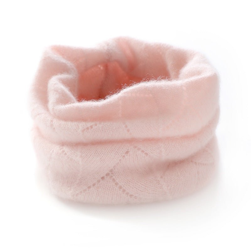 Diamond Knit Cashmere Neck Warmer Cashmere Snood Cashmere Neck Gaiter Pink M