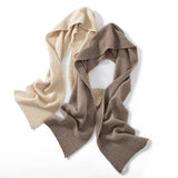 Diamond Knit Pure Cashmere Scarf Cashmere Shawl and Wrap Cashmere Balaclava Beige M