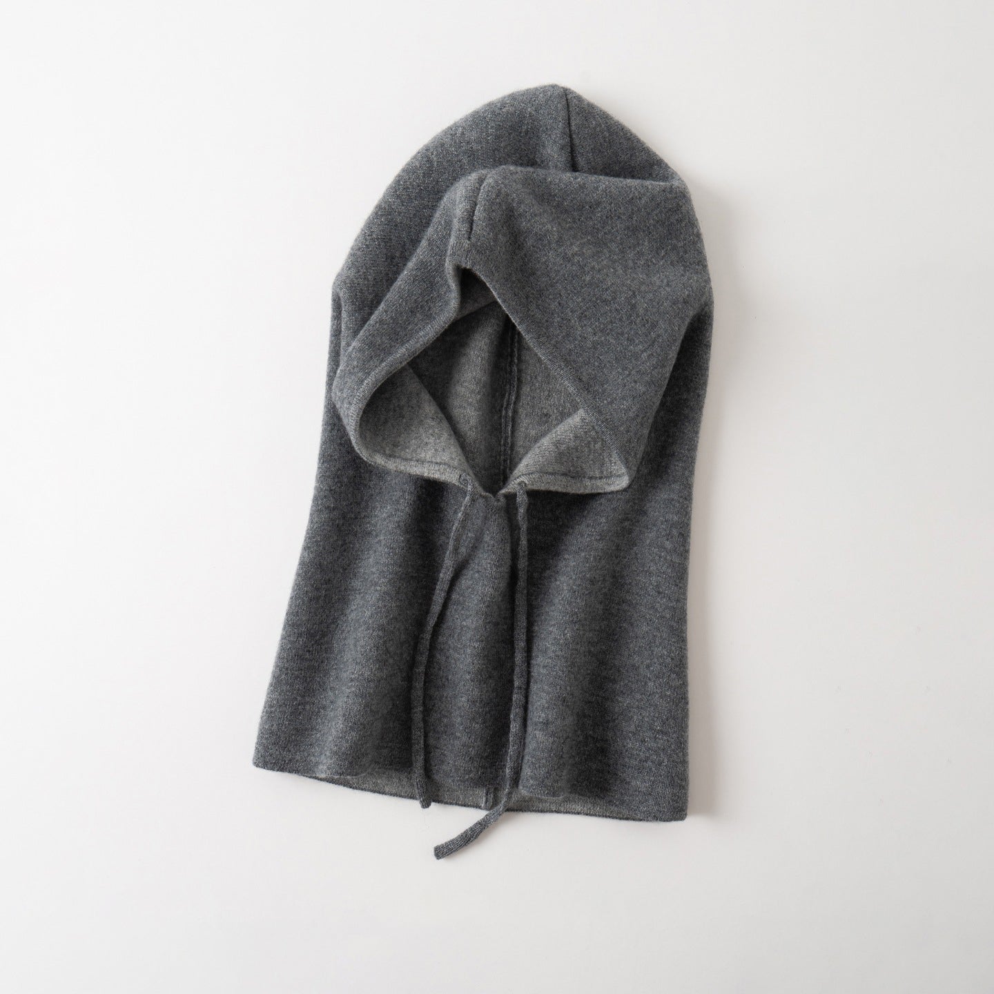 Double Layer Cashmere Hooded Scarf Two Tone Cashmere Balaclava Neck Warmer Dark Gray M