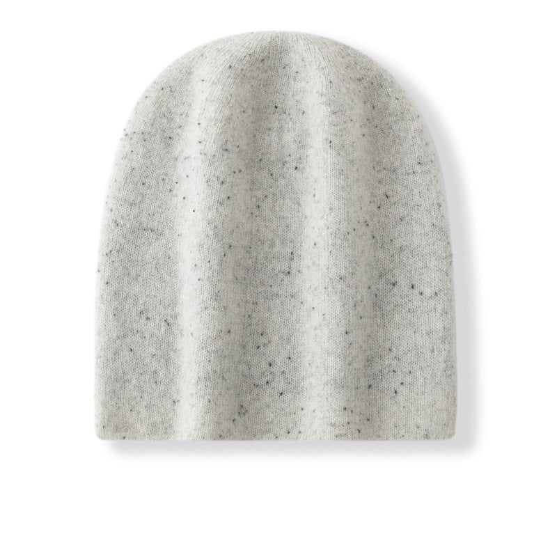 Double - Layer Cashmere Speckled Beanie Thickened Cashmere Winter Hat Grey M