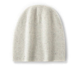 Double - Layer Cashmere Speckled Beanie Thickened Cashmere Winter Hat Ivory M