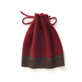 Dual - Use Cashmere Hat and Neck Warmer with Drawstring Cashmere Beanie and Neck Gaiter Claret M