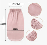 Elegant Women Silk Bonnet Long Silk Sleep Caps For Hair Rosy Pink 60cm