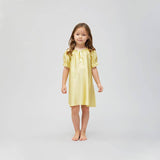 Girls Silk Nightgown 100% Mulberry Kids Silk Nightwear Gold XS