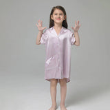 Girls Silk Nightshirt pure Silk Nightshirt Kids Silk Nightwear Lavender XS