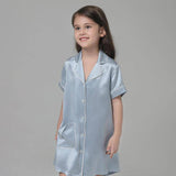Girls Silk Nightshirt pure Silk Nightshirt Kids Silk Nightwear Lavender XS