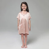 Girls Silk Nightshirt pure Silk Nightshirt Kids Silk Nightwear Lavender XS