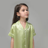 Girls Silk Nightshirt pure Silk Nightshirt Kids Silk Nightwear Soft Green XS