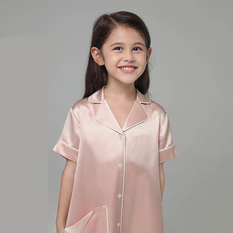 Girls Silk Nightshirt pure Silk Nightshirt Kids Silk Nightwear Lavender XS