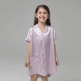 Girls Silk Nightshirt pure Silk Nightshirt Kids Silk Nightwear Lavender XS