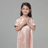 Girls Silk Nightshirt pure Silk Nightshirt Kids Silk Nightwear Soft Green XS