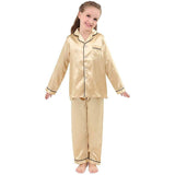 Girls Silk Pajama Set Long Unisex Silk Pajamas For Kids