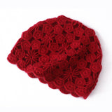 Handcrafted Crochet Knit Cashmere Beanie Inspired Cashmere Lace Beanie Hat Claret M