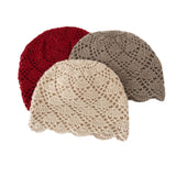 Handmade Crochet Cashmere Beanie for Women Cashmere Knit Hat Claret M