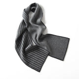 Houndstooth Cashmere Scarf Long Soft Winter Cashmere Scarves Gray M