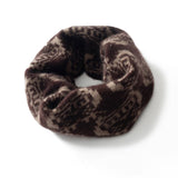 Pure Cashmere Infinity Scarf With Geometric Print Cashmere Neck Gaiter Beige M