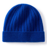 Kids Cashmere Beanie Ribbed Knit Cashmere Hat Multi Colors Cashmere Cuffed Hat Klein Blue S
