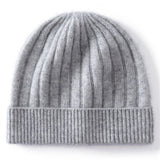 Kids Cashmere Beanie Ribbed Knit Cashmere Hat Multi Colors Cashmere Cuffed Hat Gray S