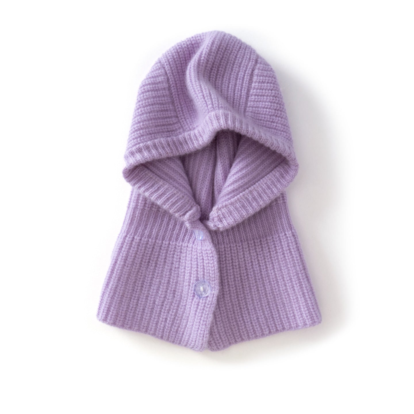 Kids Cashmere Knit Hood Hat Cashmere Balaclava for Boys and Girls Purple S