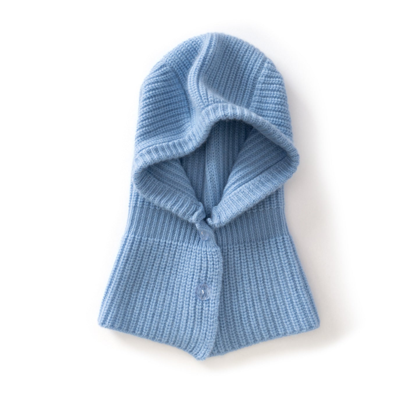 Kids Cashmere Knit Hood Hat Cashmere Balaclava for Boys and Girls Blue S