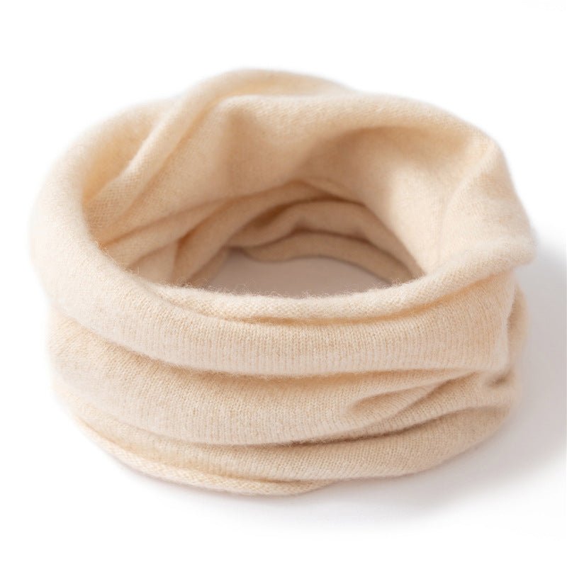 Kids Colorful Cashmere Infinity Scarf Cashmere Neck Gaiter Pure Cashmere Neck Warmer Beige S