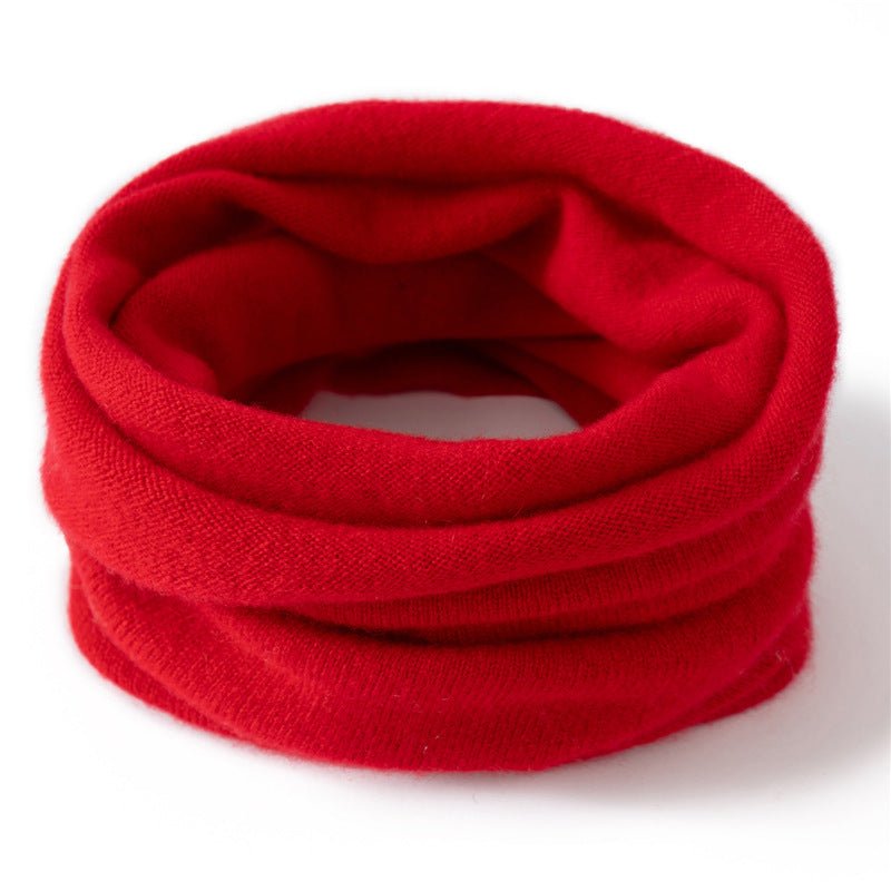 Kids Colorful Cashmere Infinity Scarf Cashmere Neck Gaiter Pure Cashmere Neck Warmer Red S