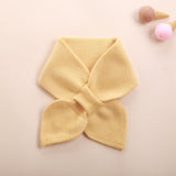 Kids Colorful Knit Cashmere Scarf Bow Knot Cashmere Neck Warmer Yellow S