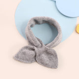 Kids Colorful Knit Cashmere Scarf Bow Knot Cashmere Neck Warmer Grey S