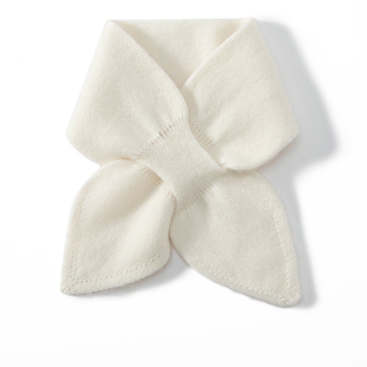 Kids Colorful Knit Cashmere Scarf Bow Knot Cashmere Neck Warmer White S