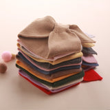 Kids Colorful Knit Cashmere Scarf Bow Knot Cashmere Neck Warmer Dusty Blue S