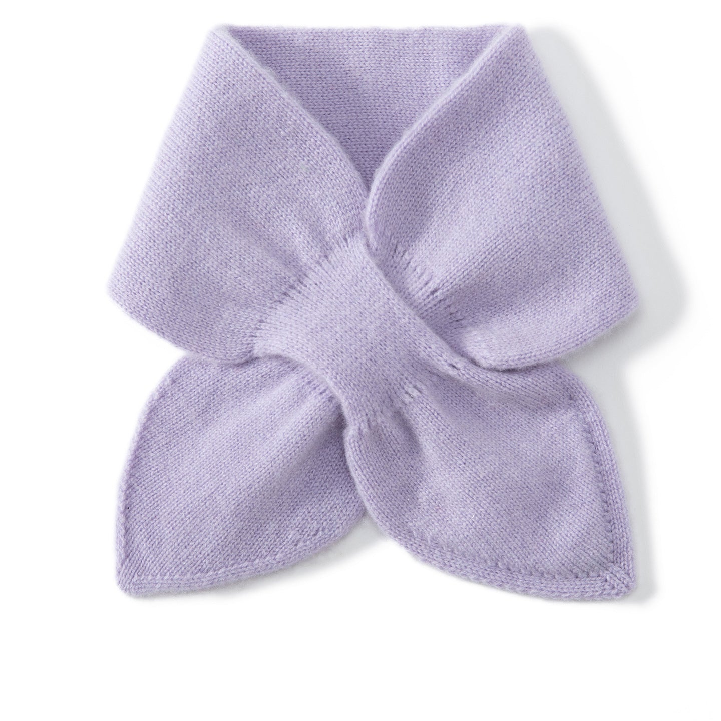 Kids Colorful Knit Cashmere Scarf Bow Knot Cashmere Neck Warmer Lavender S