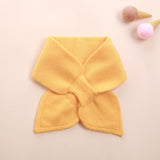Kids Colorful Knit Cashmere Scarf Bow Knot Cashmere Neck Warmer Gold S