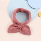 Kids Colorful Knit Cashmere Scarf Bow Knot Cashmere Neck Warmer Dusty Rose S